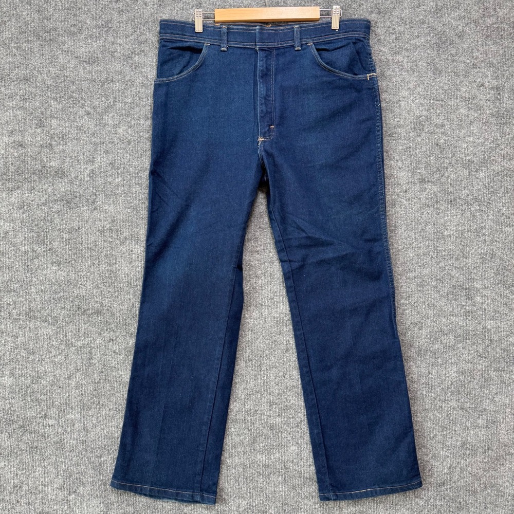 Vintage Wrangler 85498PS Jeans Mens Dark Wash Denim 38x30 Made in USA Elite